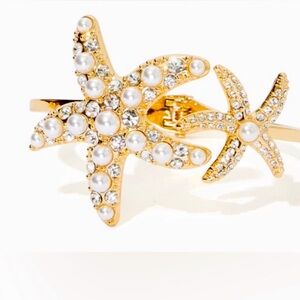 NWT Lilly Pulitzer Starfish Gold & Pearl Cuff Bracelet